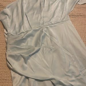 Ramla Sheath one-shoulder light green dress